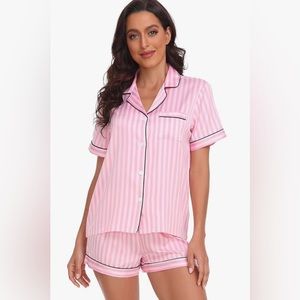 Pink Stripe Pajama Top - Medium